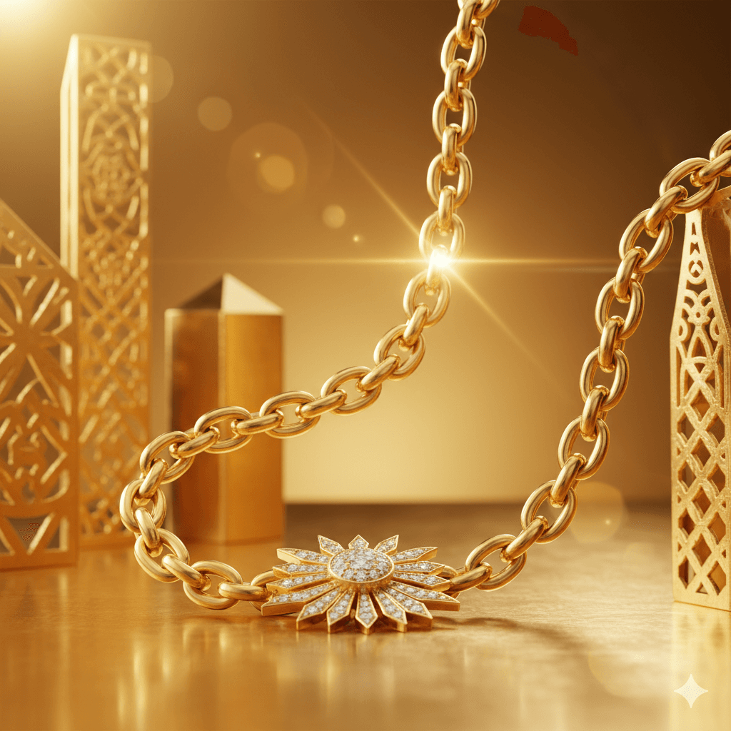 Featured chain on rock